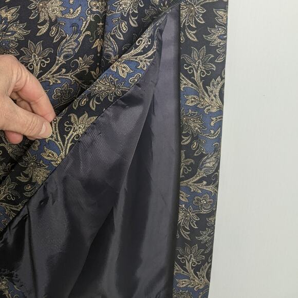 Talbots Vintage Silk Wool Skirt 10 Paisley Floral Midi Straight Classic Cottage - Picture 5 of 11